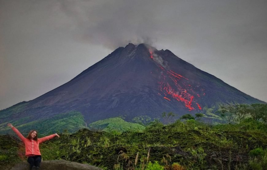 Borobudur Afternoon and Merapi Night Lava Flow