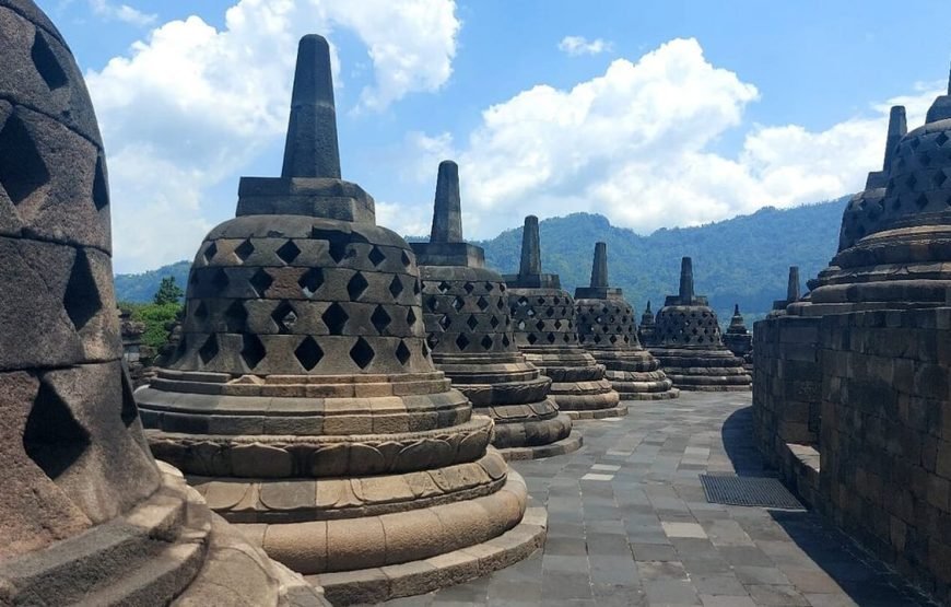Borobudur Afternoon and Merapi Night Lava Flow