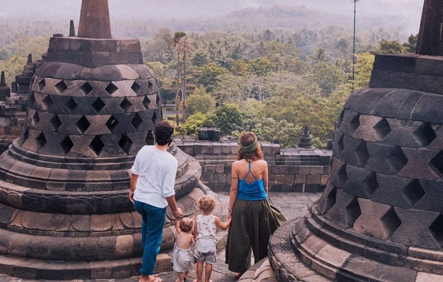 Borobudur Afternoon and Merapi Night Lava Flow